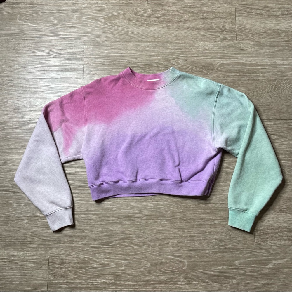 IGWT one of a kind tie die cropped crew neck